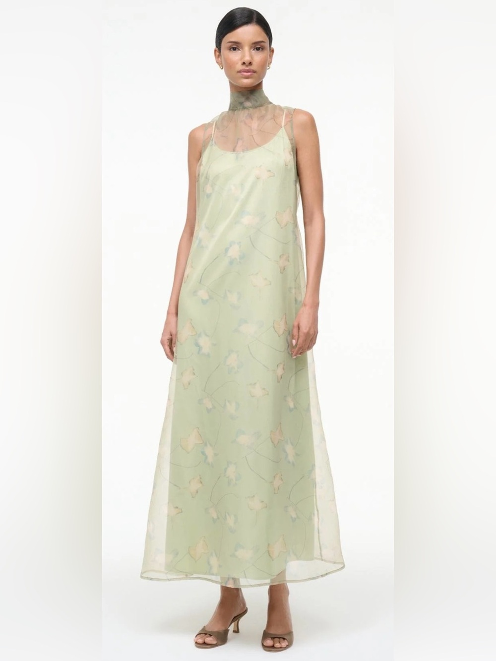 NWT: STAUD ALBEE DRESS BOTANICAL MOSS